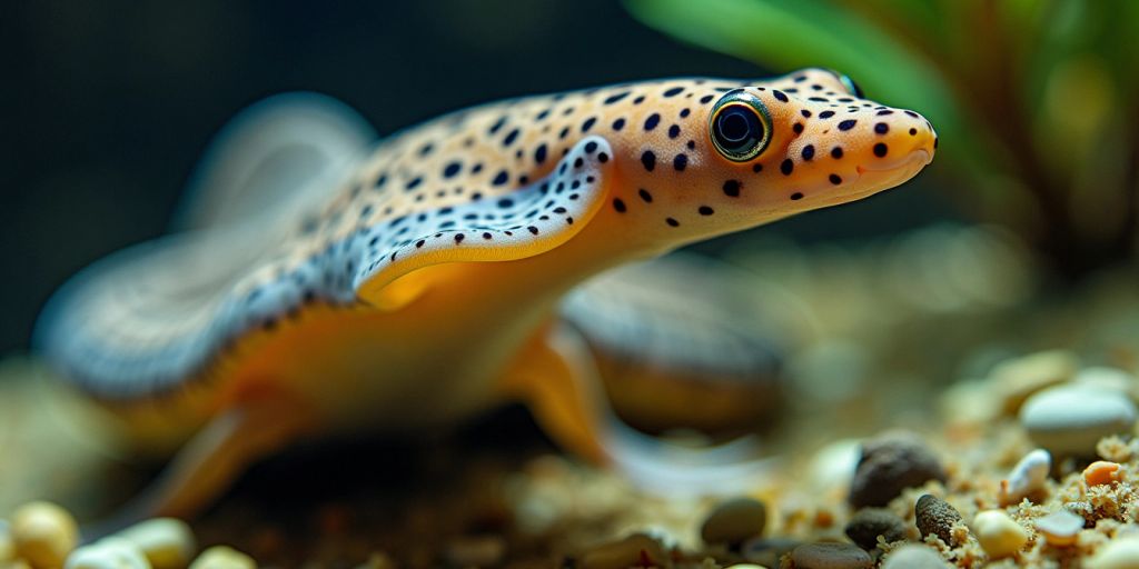 Nahaufnahme einer Planarie im Wasser.