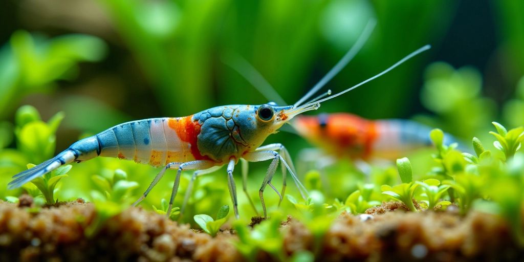 Garnelen im Aquarium mit Pflanzen